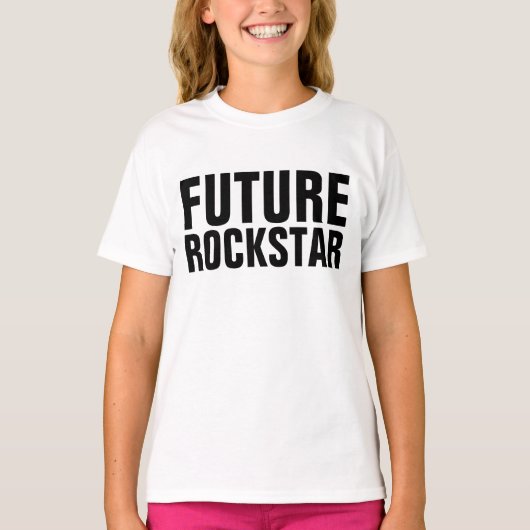 おもしろいKids Girls Tシャツ、FUTUREロックスター Tシャツ (正面)