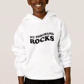 おもしろいKids Tennis Sweatshirt : My Forehand Rocks (正面)