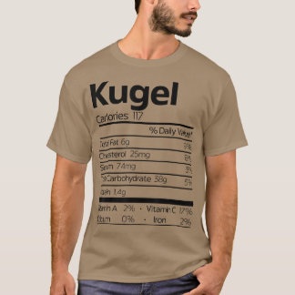 おもしろいKugel Nutrition Fact Christmas Hanukkah Food Tシャツ