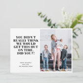 おもしろいLate Happy Holidays写真 シーズンカード (スタンド正面)