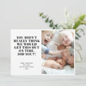 おもしろいLate Merry Christmas Familyの写真 シーズンカード (スタンド正面)