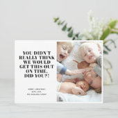 おもしろいLate Merry Christmas Photo シーズンカード (スタンド正面)