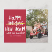 おもしろいLater Happy New Year写真 シーズンポストカード (正面)