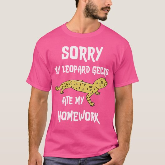おもしろいLeopard Gecko食べ My Homework Tシャツ (正面)