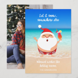 "おもしろいLet It Snow"フロリダ州ビーチサンタ・クリスマス シーズンカード
