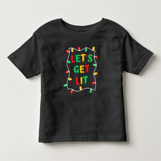 おもしろいLet's Get Lit Christmas shirt トドラーTシャツ (正面)