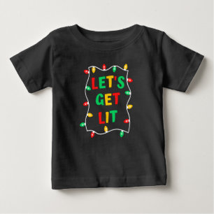 おもしろいLet's Get Lit Christmas shirt ベビーTシャツ
