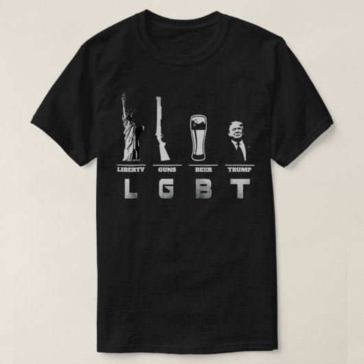 おもしろいLGB Parody Liberty Guns Beer rump Support Tシャツ (デザイン正面)
