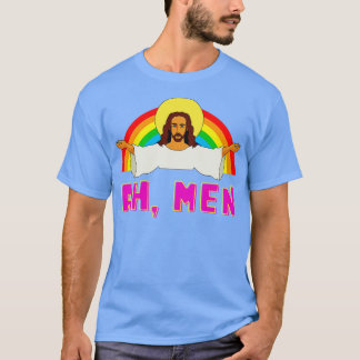 おもしろいLGBT Ah Man Jesusゲイプライド・レインボー Tシャツ