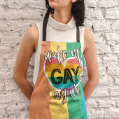 おもしろいLGBTQプライド自己皮肉レインボー国旗 エプロン