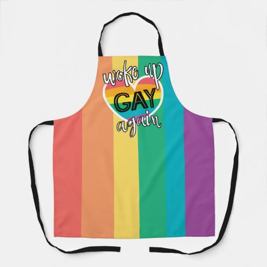 おもしろいLGBTQプライド自己皮肉レインボー国旗 エプロン (正面)
