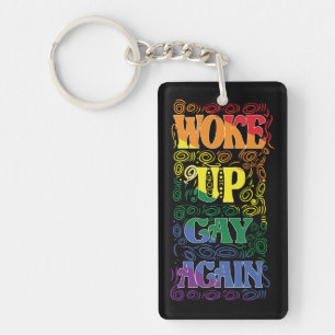 おもしろいLGBTQ 再び目覚めたゲイ ゲイプライドキーチャ キーホルダー