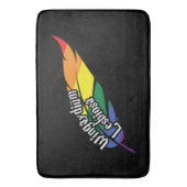 おもしろいLGBTQ | (単遊語) |プライド |虹 バスマット (正面縦)