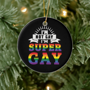 おもしろいLGBTQ  私はすごいゲイ  ゲイプライド セラミックオーナメント
