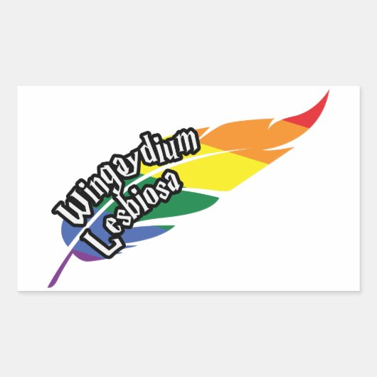 おもしろいLGBTQ |遊単語 |プライド |レインボー 長方形シール (正面)