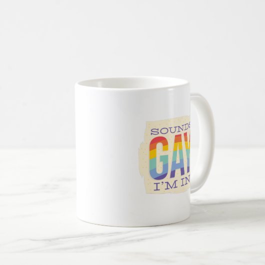 おもしろいLGBTQIレインボー旗のゲイImサウンドプライド コーヒーマグカップ (正面右)
