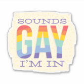 おもしろいLGBTQIレインボー旗のゲイImサウンドプライド シール (正面)