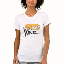 おもしろい'LIKE BUTA' Tシャツ黄色と白