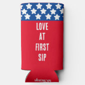 「おもしろいLove At First Sip」結婚式の引き出物 スリム缶クーラー (裏面)