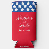 「おもしろいLove At First Sip」結婚式の引き出物 スリム缶クーラー (正面)