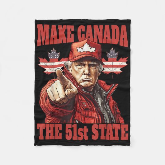 おもしろいMake Canada 51州 フリースブランケット (正面)