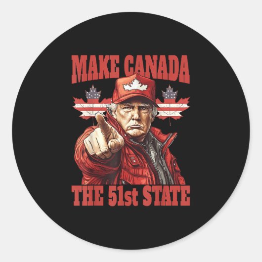 おもしろいMake Canada 51州 ラウンドシール (正面)