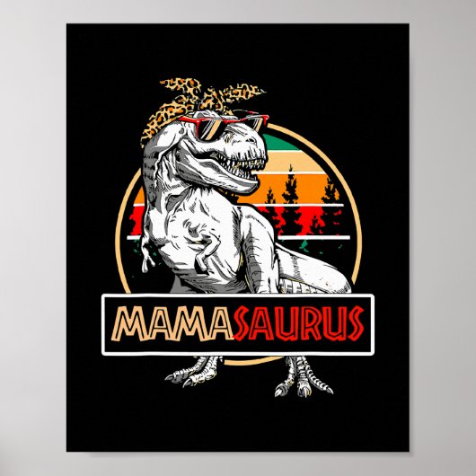 おもしろいMamasaurus Tレックス恐竜Teeママサウルス ポスター (正面)