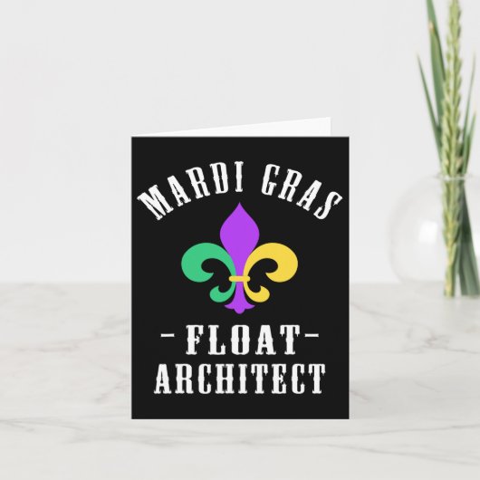 おもしろいMardi Gras Float Architect(紋章の)フラ・ダ・リ カード (正面)