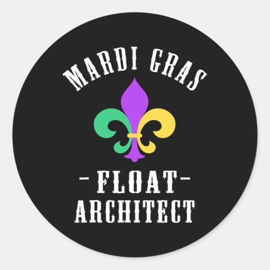 おもしろいMardi Gras Float Architect(紋章の)フラ・ダ・リ ラウンドシール (正面)