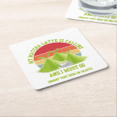 おもしろいMATCHA山脈がラテドリンカーを呼び出す スクエアペーパーコースター (アングル)