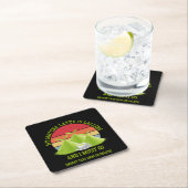 おもしろいMATCHA山脈がラテドリンカーを呼び出す スクエアペーパーコースター (インサイチュ)