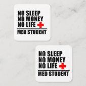おもしろいMed School T Shirt私はDoctoに近い スクエア名刺 (正面/裏面)