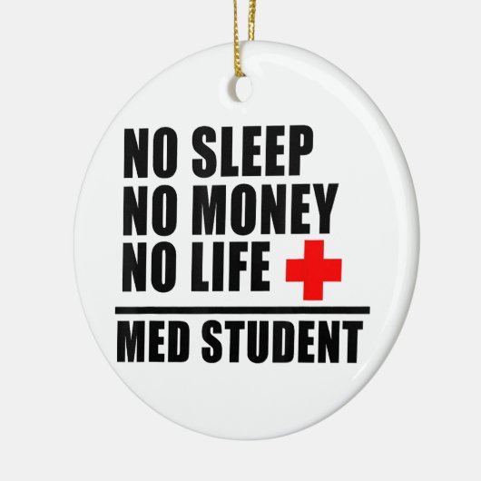 おもしろいMed School T Shirt私はDoctoに近い セラミックオーナメント (左)