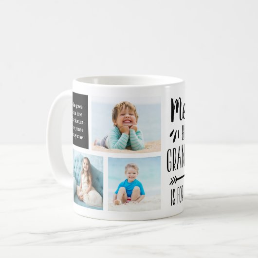 おもしろいMeema孫の名前とフォトコラージュ コーヒーマグカップ (正面左)