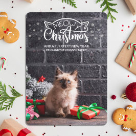 おもしろいmeowyクリスマスの親年猫カード