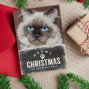 おもしろいMeowy Christmas Holiday Cat写真 シーズンカード