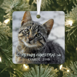 おもしろいMEOY CRISMAS猫名2写真 メタルオーナメント