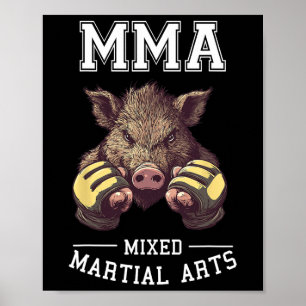 おもしろいmma Boar – タイボクシングケージファイティング ポスター