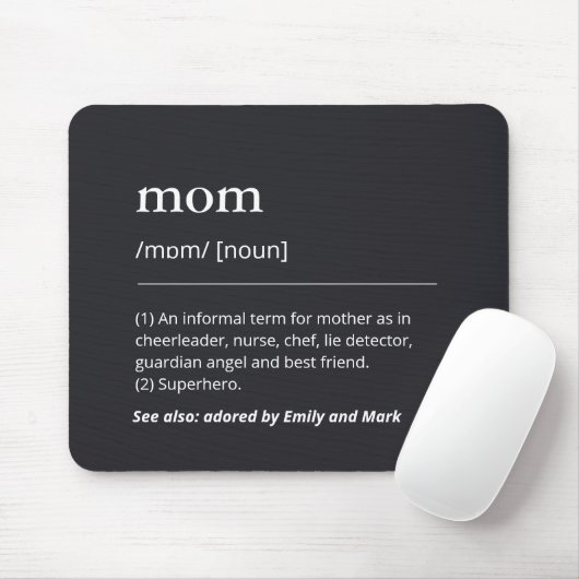 おもしろいMom Mommy定義ブラックミニマカスタムリスト マウスパッド (マウス)