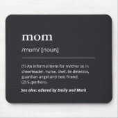 おもしろいMom Mommy定義ブラックミニマカスタムリスト マウスパッド (正面)