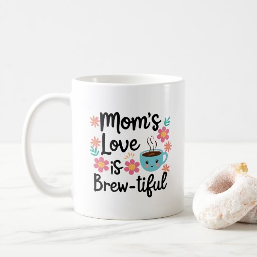おもしろいMom Mug – お母さんの愛はBrew-Healy Cup コーヒーマグカップ (ドーナツ)