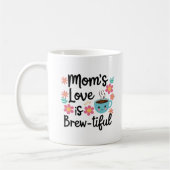 おもしろいMom Mug – お母さんの愛はBrew-Healy Cup コーヒーマグカップ (左)