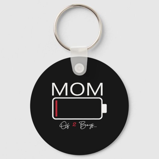 おもしろいMom Of 2男の子From Son Mothers Day誕生日 キーホルダー (正面)