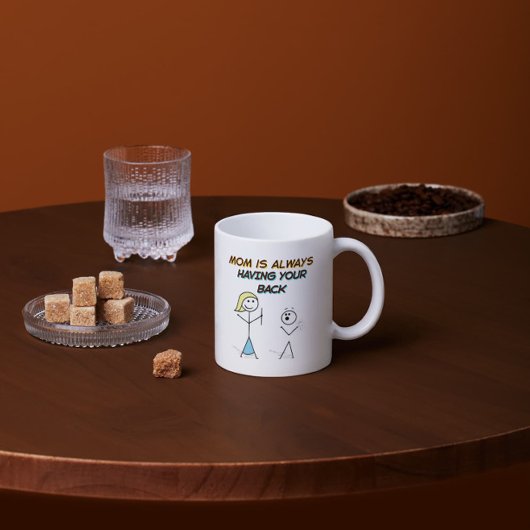 おもしろいMom Support Cartoon – 背中を持つ コーヒーマグカップ