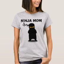 おもしろいMOM Tシャツ、忍者MOM