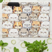 おもしろいMoody Meow Cats Kittenペットパタカラフルーン キッチンタオル (折り畳み)