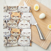 おもしろいMoody Meow Cats Kittenペットパタカラフルーン キッチンタオル (四つ折り)