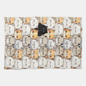 おもしろいMoody Meow Cats Kittenペットパタカラフルーン キッチンタオル (横)