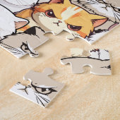 おもしろいMoody Meow Cats Kittenペットパタカラフルーン ジグソーパズル (側面)