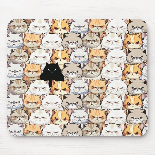 おもしろいMoody Meow Cats Kittenペットパタカラフルーン マウスパッド (正面)